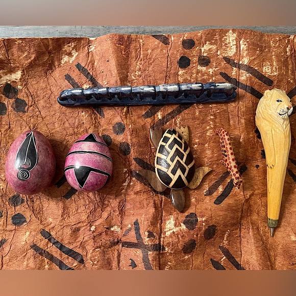 Handmade Kenyan Hand Carved Stone & Wood Figurines - Picture 1 of 9